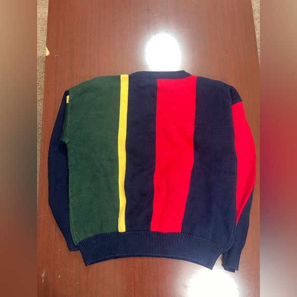 Vintage 90s Nautica Crewneck Sweater Men Size L Colorblock Striped Preppy - Picture 4 of 4